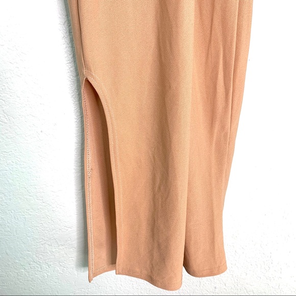 NEW Boohoo tan split mini sheath dress size 10 - Picture 6 of 8